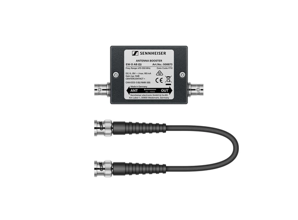 Sennheiser EW-D AB Inline Antennebooster 606.2-693.8  Mhz, +10dB, BNC