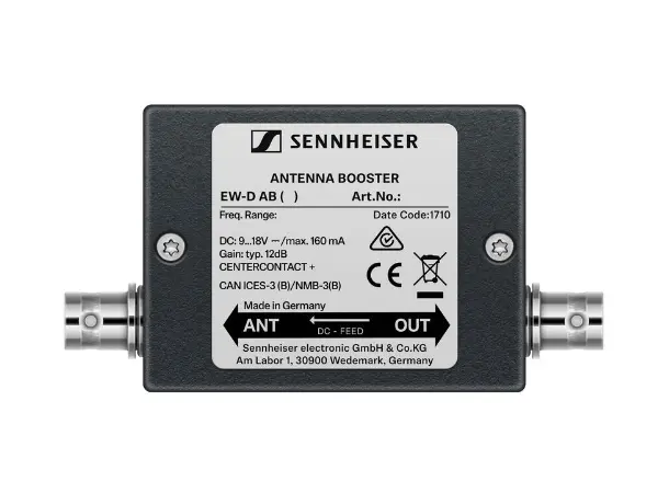 Sennheiser EW-D AB Inline Antennebooster 520-608 Mhz, +10dB, BNC