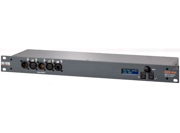 SRS DXD-8NI DMX merger, booster 3xDMX3/5/RJ45 isolated 19" RDM ANSI 