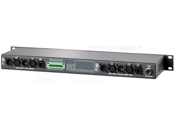 SRS DXD-8NI DMX merger, booster 3xDMX3/5/RJ45 isolated 19" RDM ANSI 