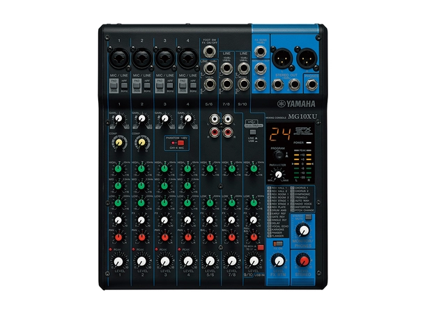 Yamaha MG10XU Lydmikser 4 mic,3 stereo,FX. XLR out,+ PSU 