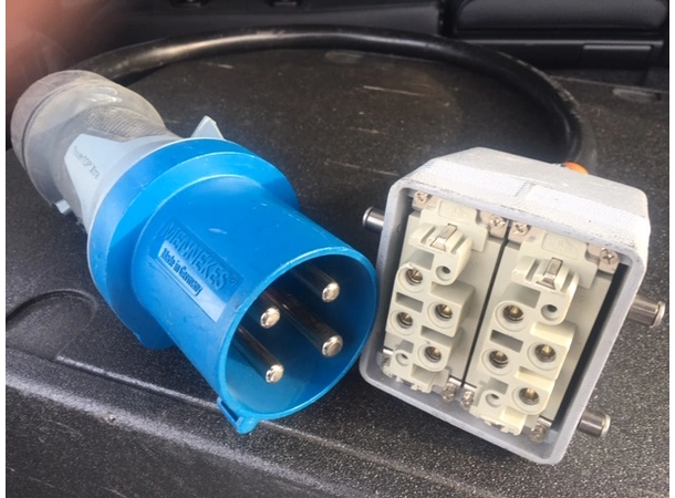 SRS 63A BLUE Power input cable 230V, 2M for Hybrid Harting- PVC GREY CABLE 