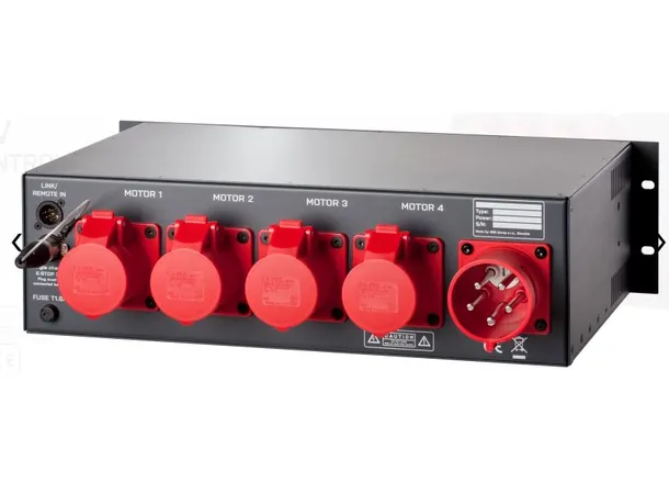 SRS MCBC 4-DV Hoist Control,3U, CEE 32A/5 in, 4xCEE16/4 Out 