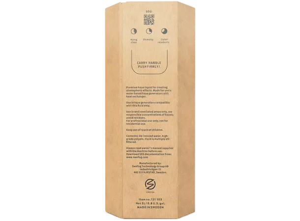 Swefog K1 Haze Fluid,  Bag-In-Box 3L Vannbasert væske, Hengtid 30-60 min. BIB