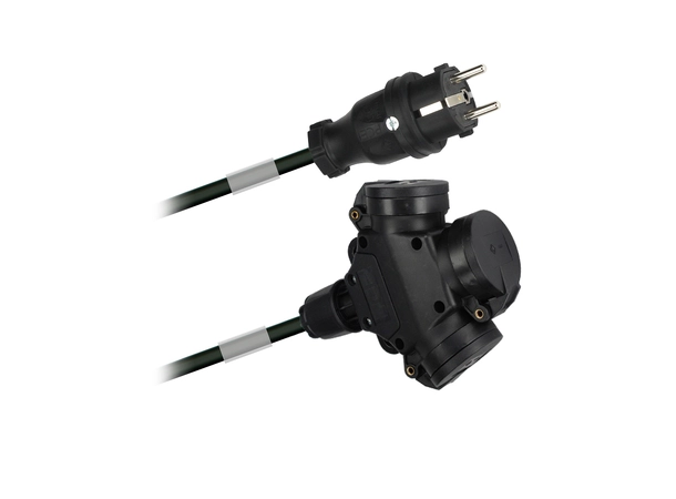 PROkabel Skjøtekabel 10M,  IP65 2,5 mm, Rågummi padde m lokk 