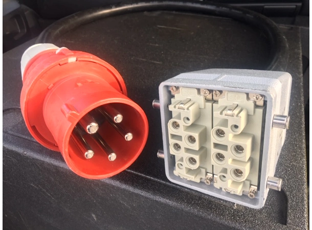 SRS 63A RED Power input cable 400V, 2M for Hybrid Harting - PVC GREY CABLE 