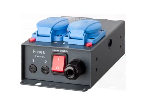 SRS DMX2SW-5 SC, 2-kanals rele switch, 2 x 8A, 2 x Schuko ut 