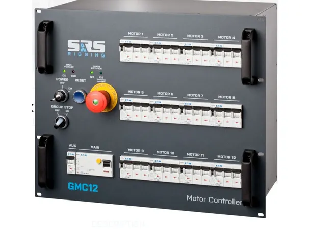 SRS GMC12-DVSX Hoist Control Base, 9U Group stop, CEE32A in,CEE16/4+Soca19 Out 