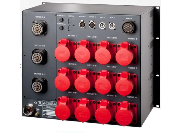 SRS GMC12-DVSX Hoist Control Base, 9U Group stop, CEE32A in,CEE16/4+Soca19 Out 