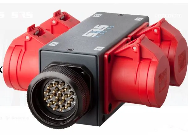 SRS MC-SPLIT4SX-4P Rød splittboks, Soca inn 4xCEE16A/4-pin Female Out 