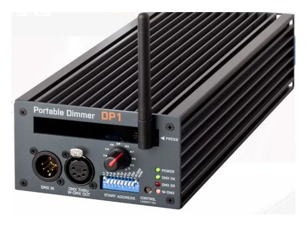 SRS DP1-5 SC 1x16A W-DMX dimmer schuko in/Out, DMX 5pin, Lumen Radio 