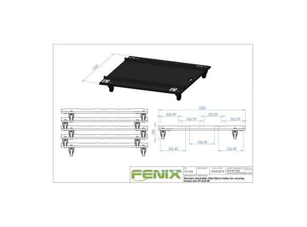 Fenix AC-636 Hjulbrett 120x120 for transport av trosser 