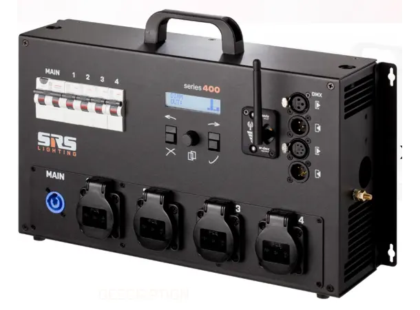SRS PDP40 4 x 13A Dimmer - Dmx 3/5 pin PowCon TRUE  in/4 Schuko,9 Kg, WL option 