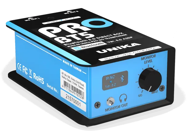 UNiKA PRO-BT5 Bluetooth DI-Box Bluetooth v5.0 Di box, Custom ISO