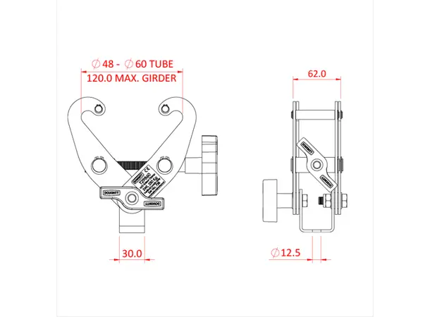 Doughty T29850 Scissor Clamp SWL 100kg 