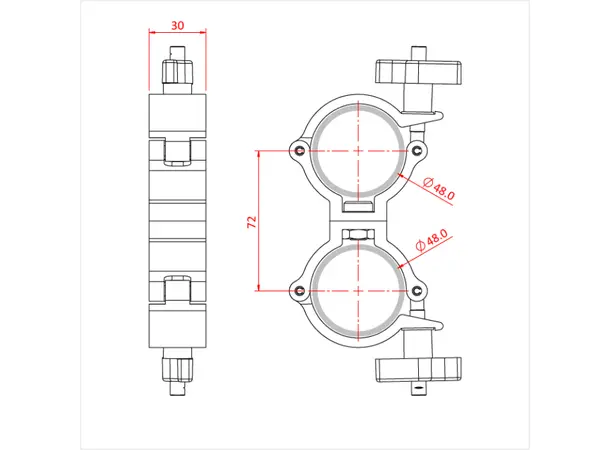 Doughty T5812301 Lightweight swivel coupler 48-51mm, 100kg Black 
