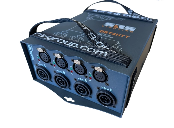 SRS DST4HTT 4ch Hybrid DMX splitter TRUE for truss, 4 x 5-pin, 4 x pow.con TRUE1 