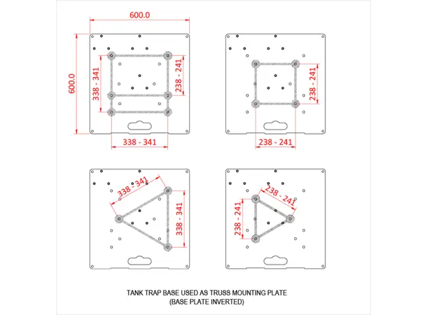 Doughty T54265 Tank trap - 3 position for 48mm tubes 