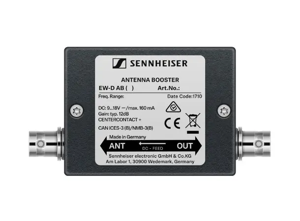 Sennheiser EW-D AB Inline Antennebooster 520-608 Mhz, +10dB, BNC 