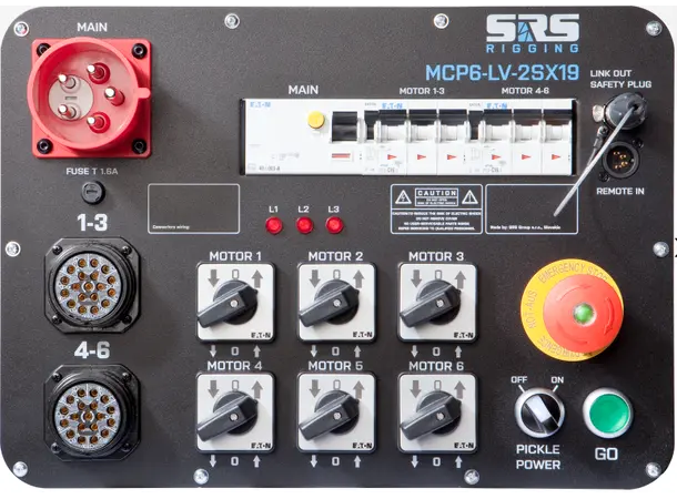 SRS MCP6-LV-CEE Hoist Control - CASED CEE32A/5 in, 2xSX19 Out 