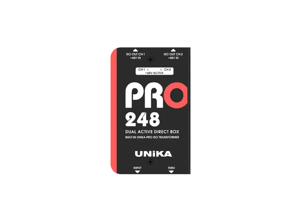 UNiKA PRO-248 Active DI box Active Dual 48V DI Box with custom Iso 