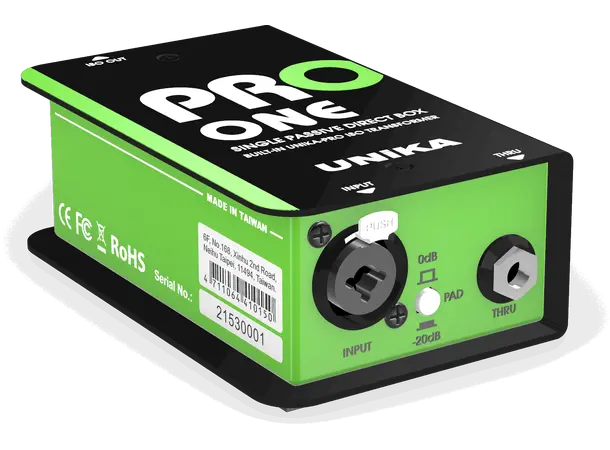 UNiKA PRO-ONE Passive DI Box Passive line DI Box with custom Iso 
