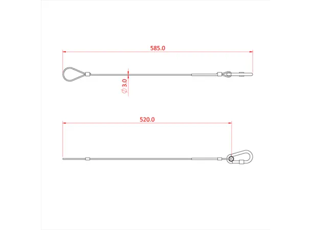 Doughty T220025 sikkerhetswire 3mm 60cm 25kg 
