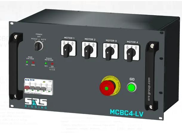 SRS MCBC4-LV-CEE Hoist Control, 6U CEE32A/5 in, 4xCEE16/4, 4xCEE16/4p Out 