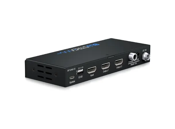Blustream SP12AB-V2 2-Way HDMI Splitter 2-Way 4K HDMI Splitter, Audio Breakout 