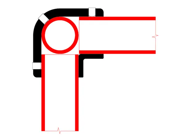 Doughty T194011E Corner (Slimline) CORNER (SLIMLINE) WITH THROUGH TUBE 