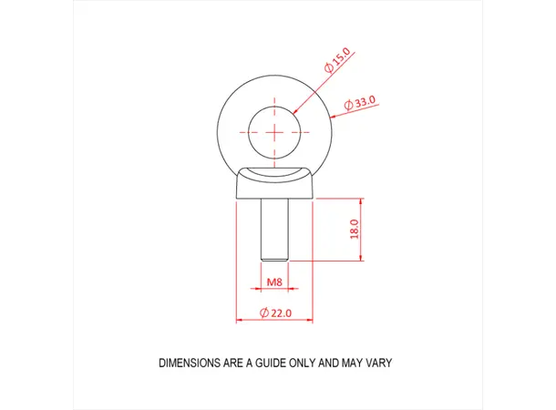 Doughty T39700 Eyebolt M8 (140 Kg) Eyebolt M8 (140 Kg) (Din 580) 