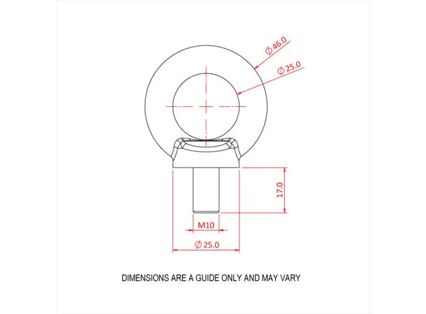 Doughty T39802 Eyebolt M10 (Large Eye) Eyebolt M10  (Large Eye) (Bzp) 