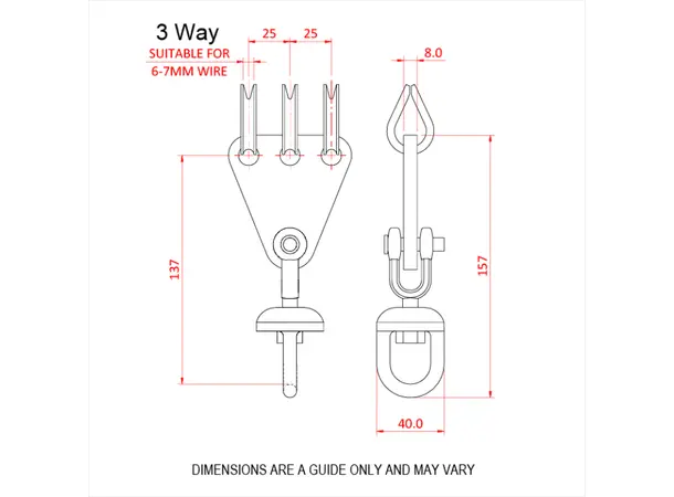Doughty T41500 Swivel Clew 5 Way Swivel Clew 5 Way 500 Kgs. 