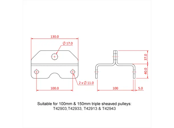 Doughty T42988 200Mm Double H/D Pulley 200Mm Double H/D Pulley Awning 