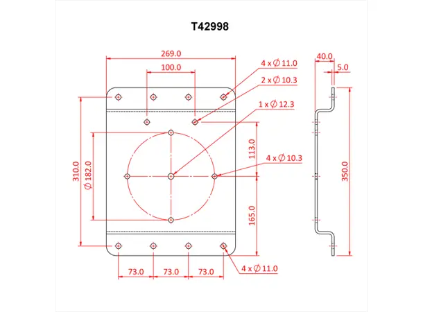 Doughty T42997 Wall Mount. Plate (100Mm) Wall Mounting Plate (100Mm) 
