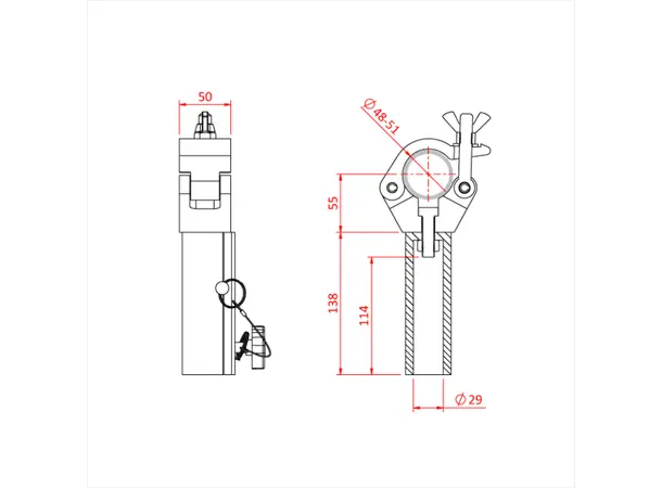 Doughty T57235 Tv Quick With 29Mm Rec. Tv Quick With 29Mm Aluminium Rec. 