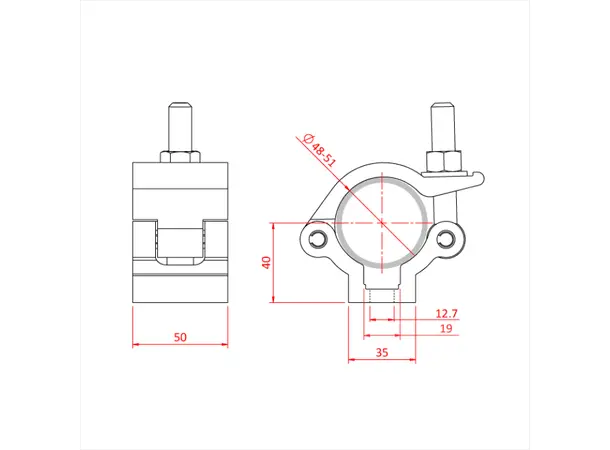 Doughty T58101 L/W Half Coupler (Black) L/W Half Coupler (Black) 