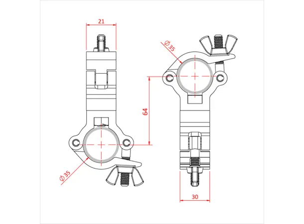 Doughty T58915 Atom 90 Deg. Fix. Coup. Atom 90 Deg. Fixed Coupler Suit 35Mm 
