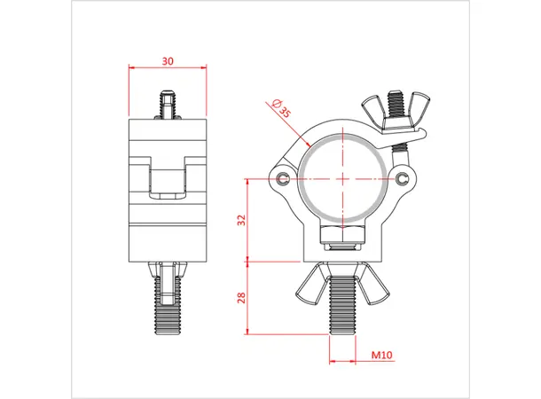 Doughty T58927 Atom Hook Clamp Atom (To Suit 35Mm) 