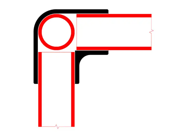 Doughty T12800 3 Way Elbow 90 Deg. PIPECLAMP 3 WAY ELBOW 90 deg. 