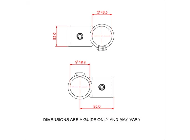 Doughty T16100 Crossover 90 Deg. PIPECLAMP CROSSOVER 90 deg. 