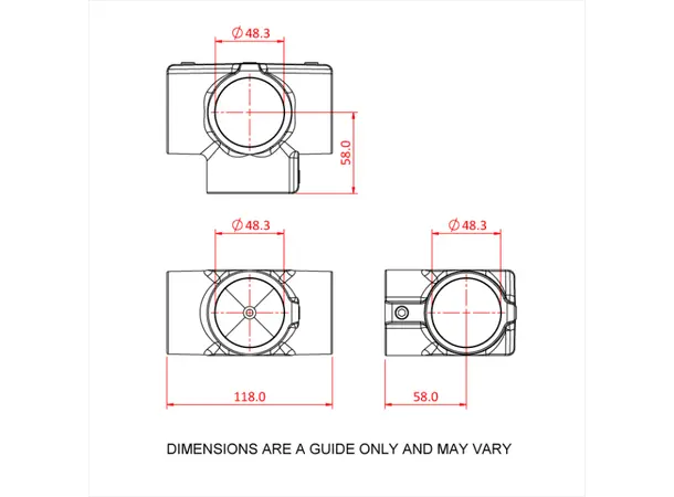 Doughty T194013E Side Outlet Tee SIDE OUTLET TEE (slimline) 
