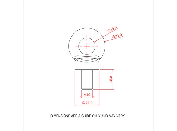 Doughty T39800 Eyebolt M10 (230 Kg) Eyebolt M10 (230 Kg) (Din 580) 