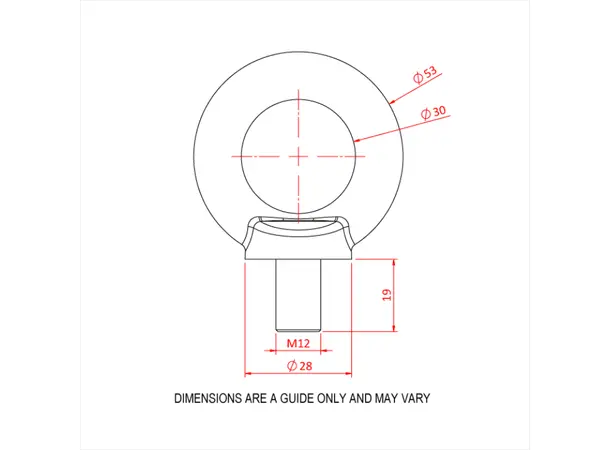 Doughty T39902 Eyebolt M12 (Large Eye) Eyebolt M12  (Large Eye) 