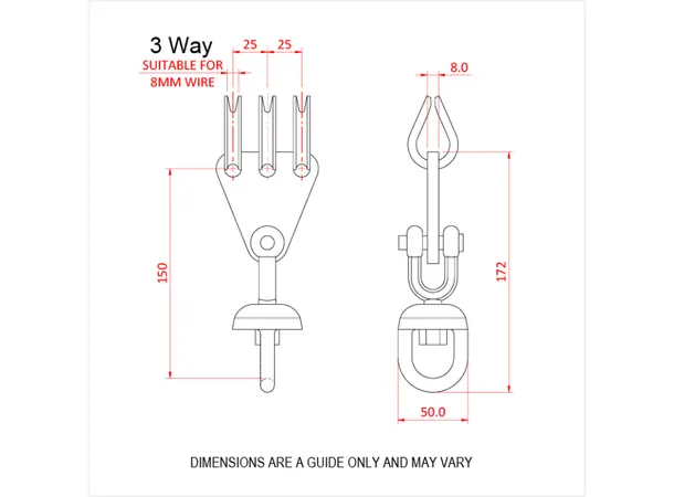 Doughty T41800 Swivel Clew 5 Way Swivel Clew 5 Way 1000 Kgs. 