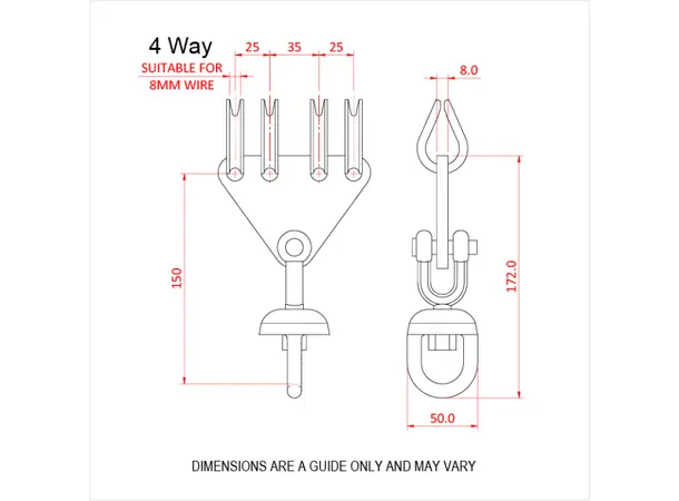 Doughty T41800 Swivel Clew 5 Way Swivel Clew 5 Way 1000 Kgs. 