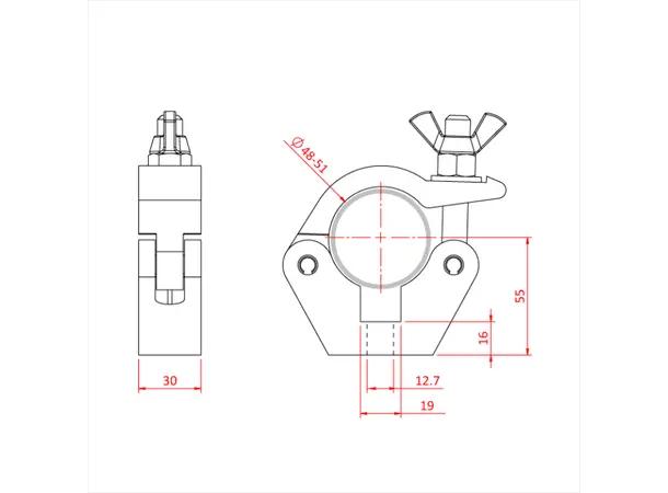 Doughty T57011 Cl. S/L Half Coupler Doughty Clamp Slimline Half Coupler B. 