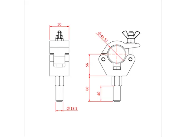 Doughty T57215 Little Tom Cl. Little Tom Clamp ( With 19Mm Spigot) 