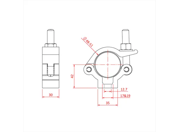 Doughty T58081 L/W S/L Half Coupler L/W Slimline Half Coupler (Black) 
