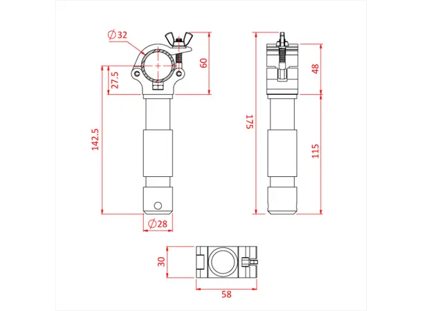Doughty T5885601 Atom Big Clamp Atom Big Ben Cl. Suit 1 1/4" 29Mm Spigot 